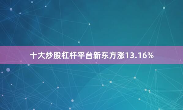 十大炒股杠杆平台新东方涨13.16%