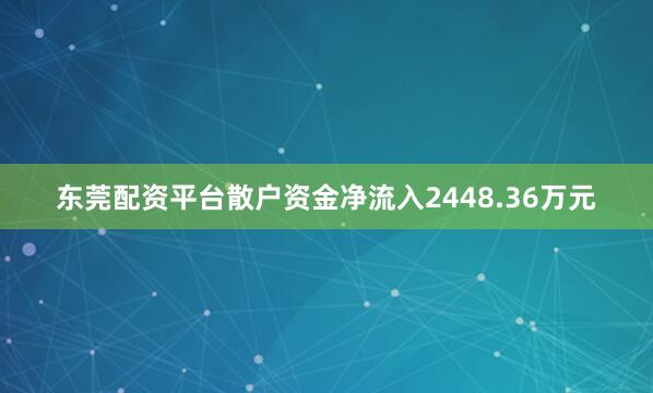 东莞配资平台散户资金净流入2448.36万元